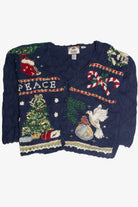 Vintage Blue Ugly Christmas Cardigan 59711