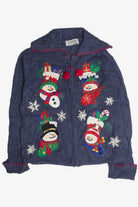 Vintage Blue Ugly Christmas Cardigan 60898
