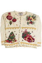 Vintage White Ugly Christmas Cardigan 62458