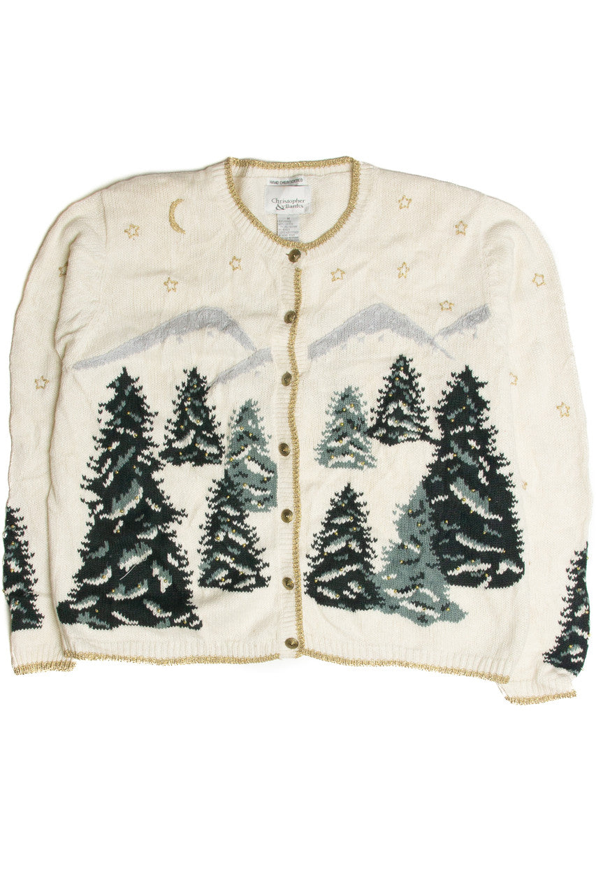 Vintage White Ugly Christmas Cardigan