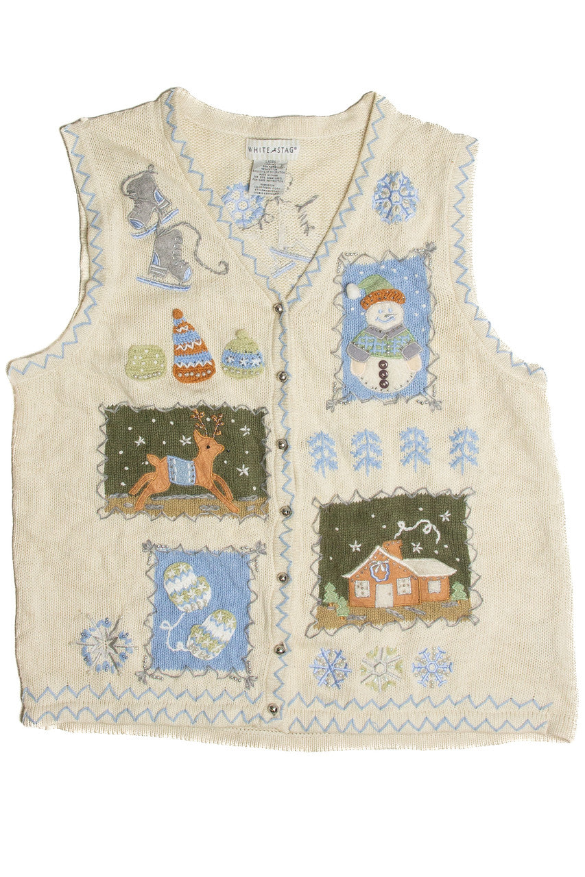 Vintage White Ugly Christmas Vest 62573