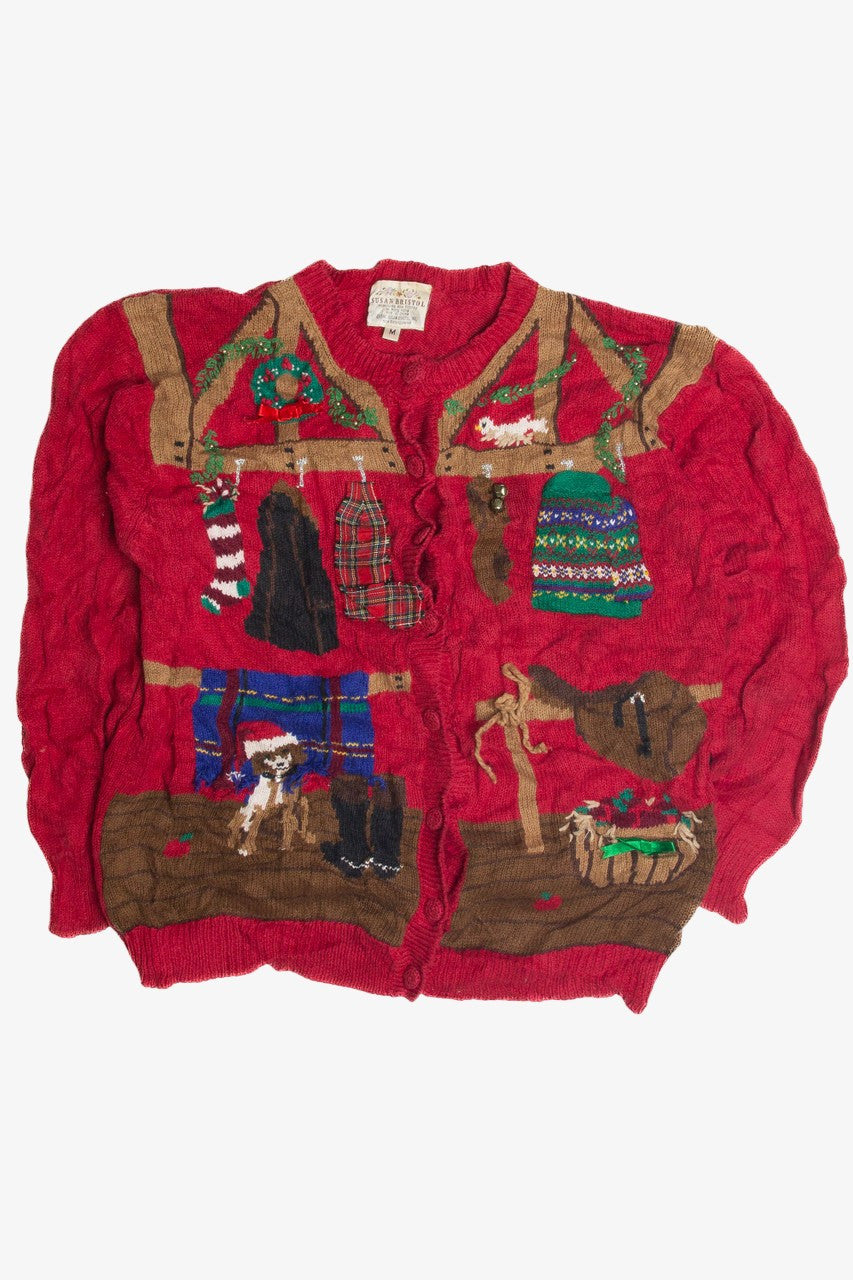 Vintage Red Ugly Christmas Cardigan 62435