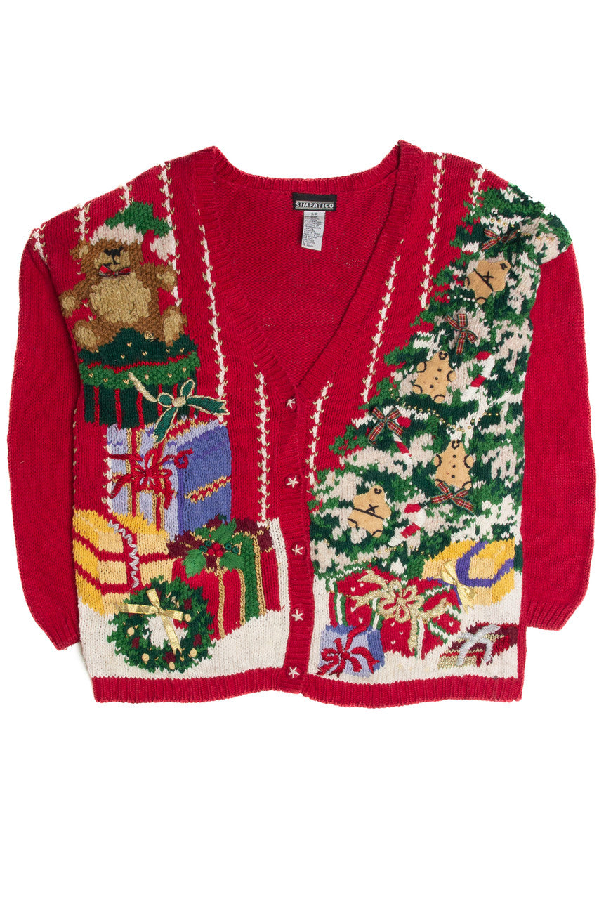 Vintage Red Ugly Christmas Cardigan 62645