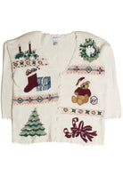 Vintage White Ugly Christmas Cardigan 62755