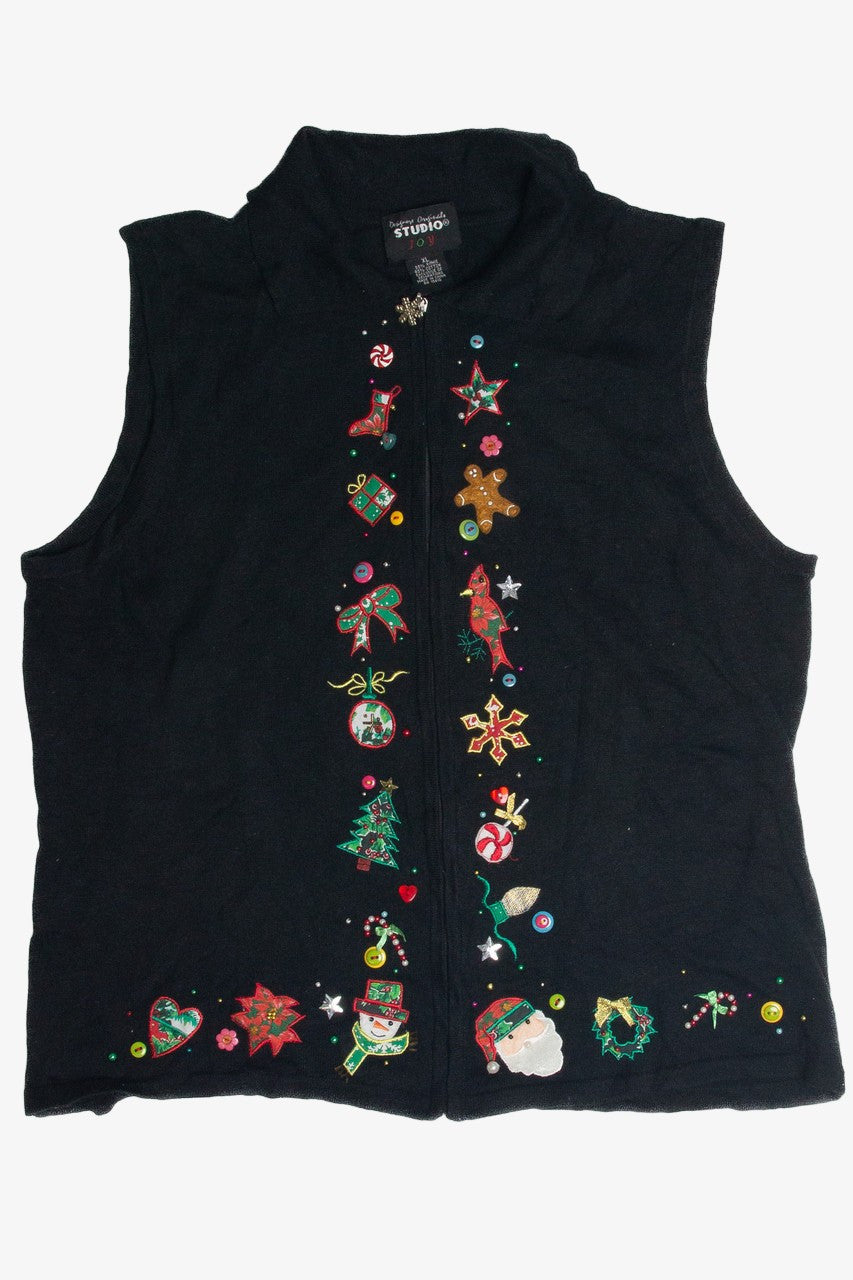 Vintage Black Ugly Christmas Vest 60982