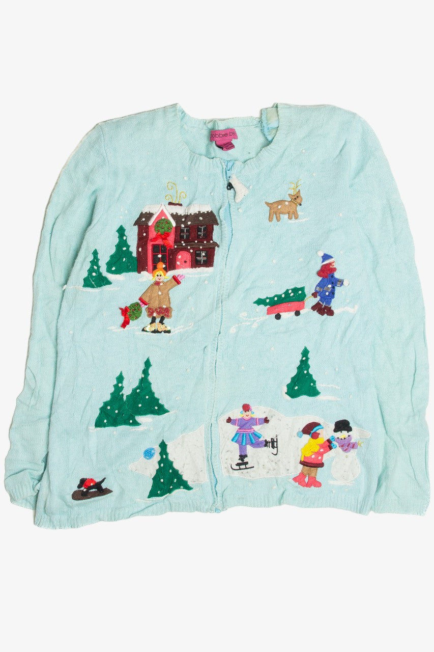 Vintage Blue Ugly Christmas Cardigan 60948