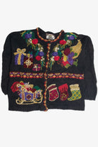 Vintage Black Ugly Christmas Cardigan 60935
