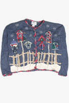Vintage Blue Ugly Christmas Cardigan 63088