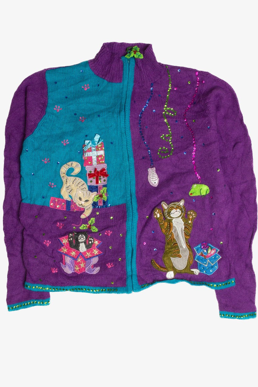 Vintage Purple Ugly Christmas Cardigan 59849
