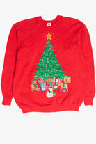 Vintage Red Christmas Tree Holiday Sweatshirt