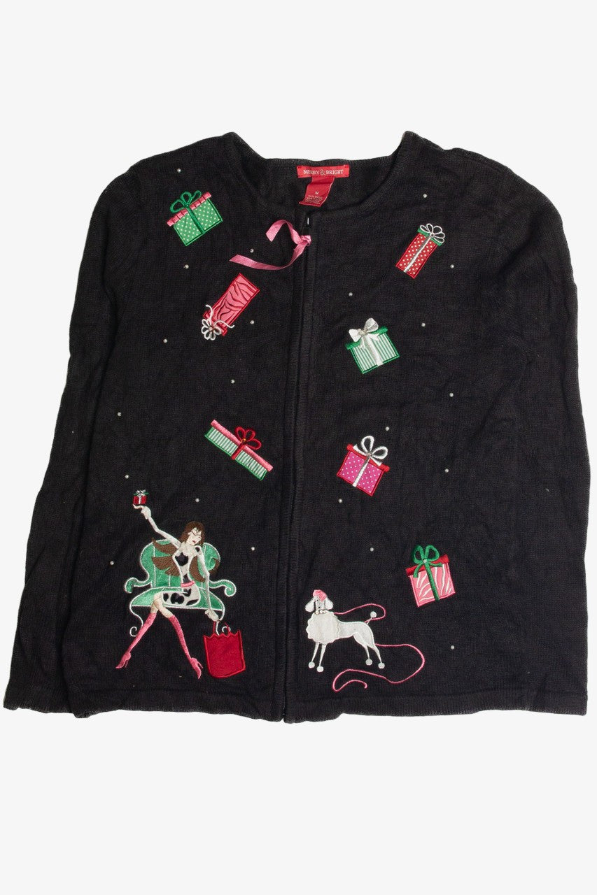 Vintage Black Ugly Christmas Cardigan 62338