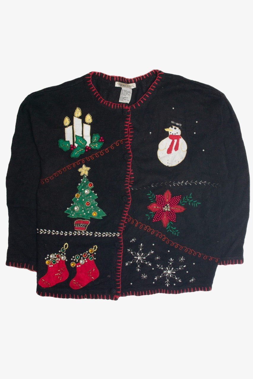 Vintage Black Ugly Christmas Cardigan 62389
