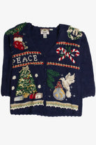 Vintage Blue Ugly Christmas Cardigan 62707
