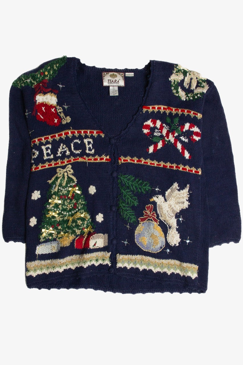 Vintage Blue Ugly Christmas Cardigan 62707