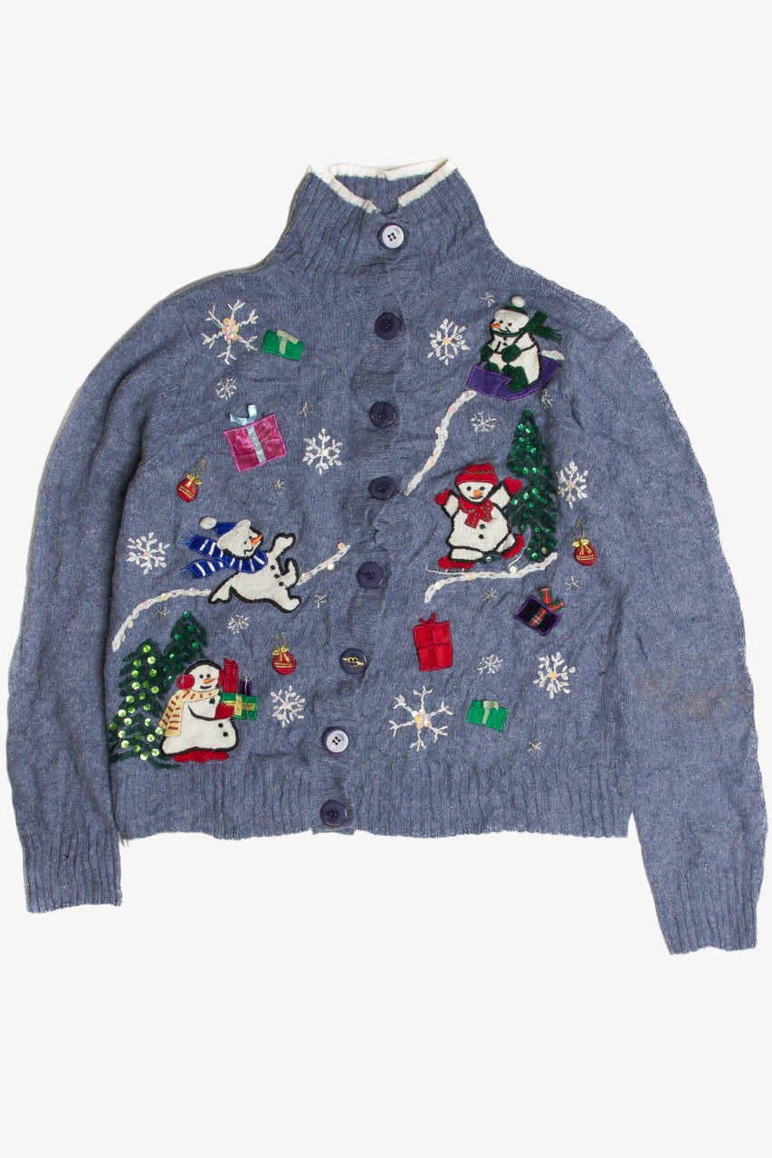 Vintage Blue Ugly Christmas Cardigan 59993