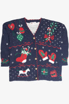 Vintage Blue Ugly Christmas Cardigan 63361
