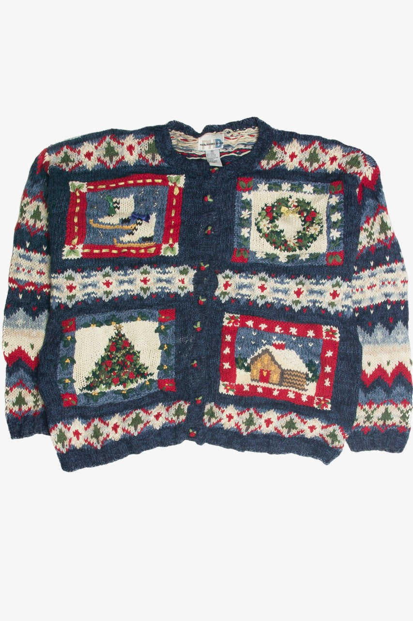 Vintage Blue Ugly Christmas Cardigan 59982