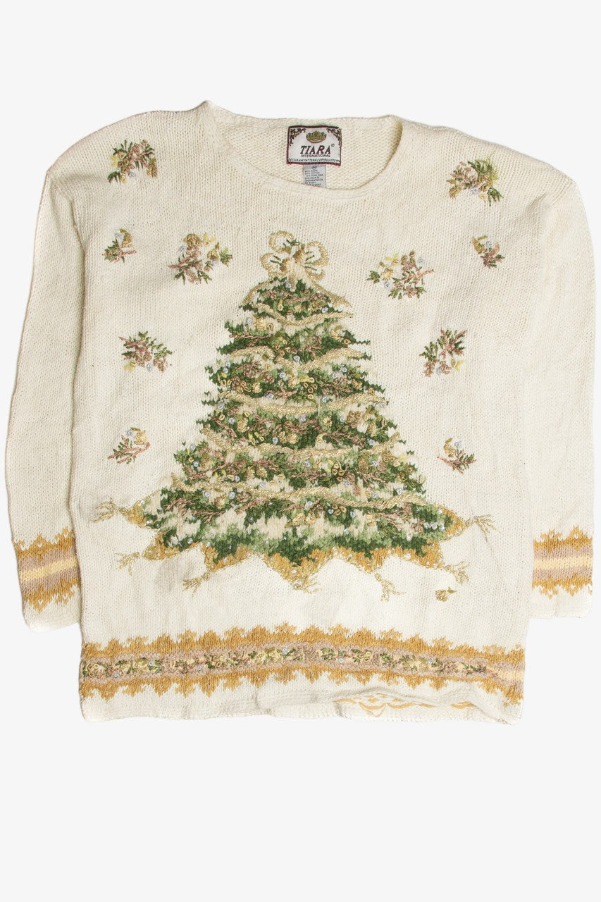 Vintage White Ugly Christmas Sweater 59696