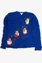 Vintage Blue Ugly Christmas Cardigan 62316