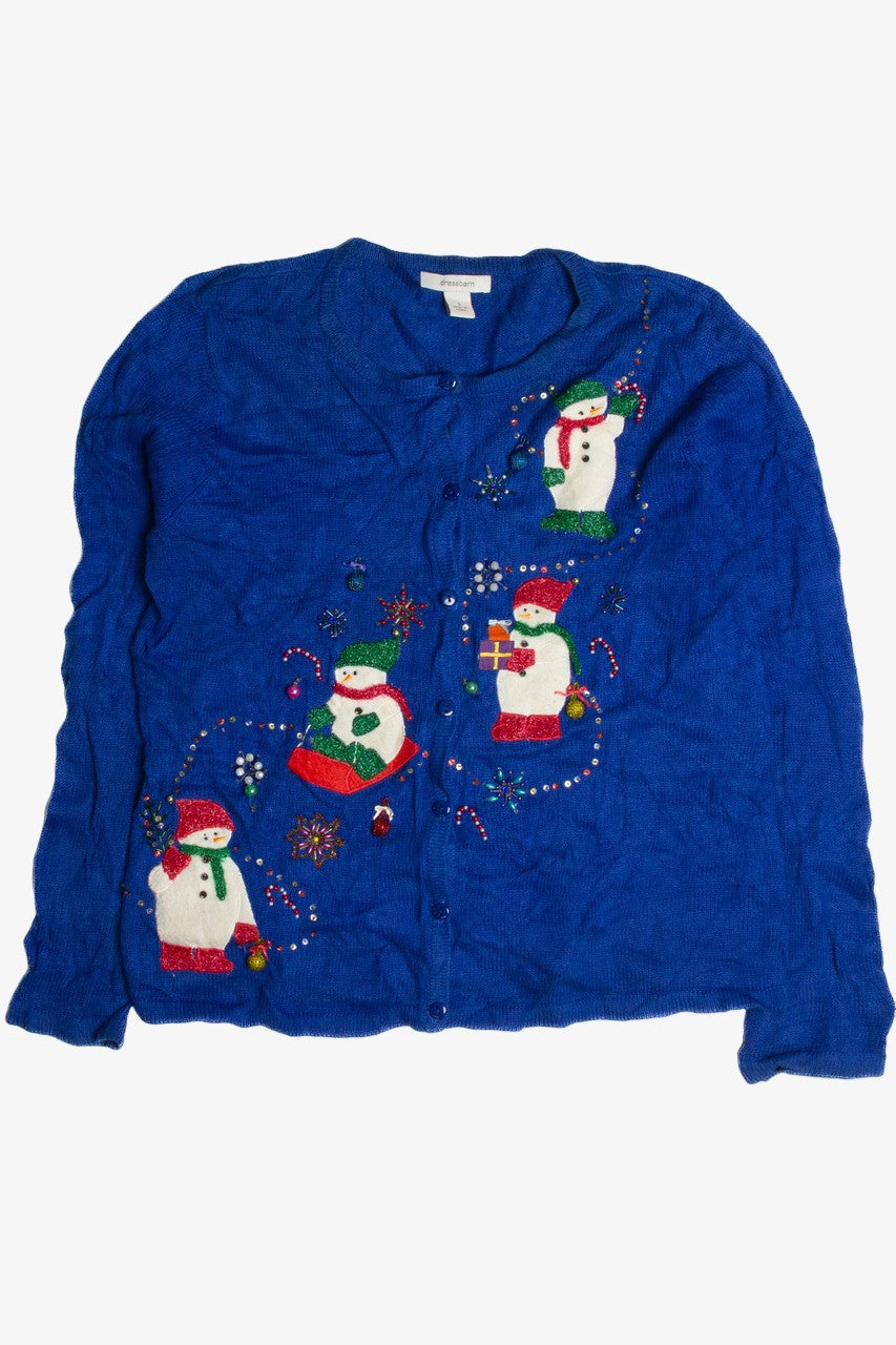 Vintage Blue Ugly Christmas Cardigan 62316