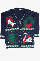 Vintage Blue Ugly Christmas Cardigan 63350