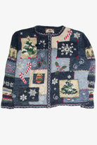 Vintage Blue Ugly Christmas Cardigan 59917