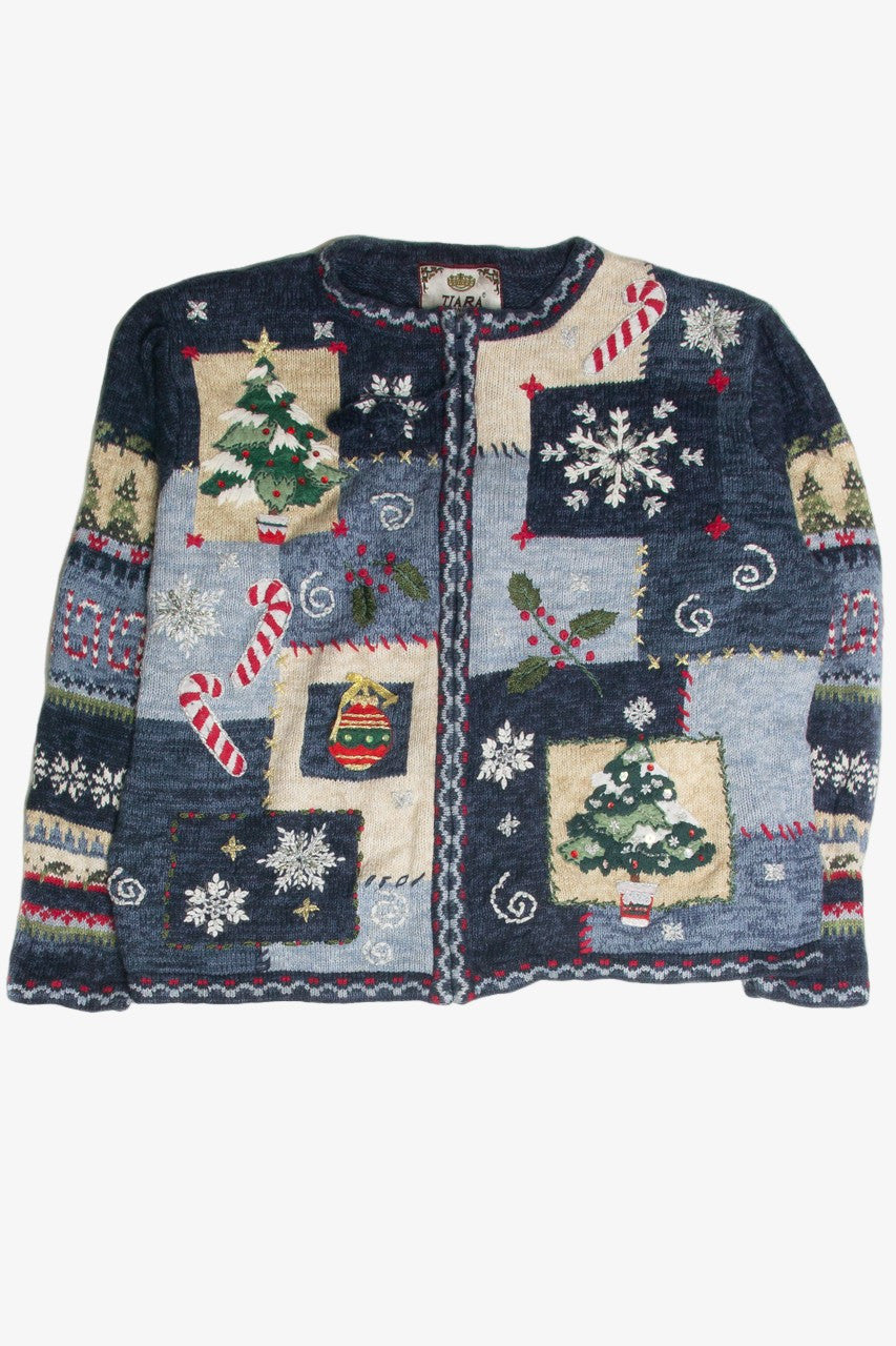 Vintage Blue Ugly Christmas Cardigan 59917