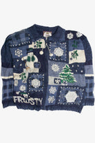Vintage Blue Ugly Christmas Cardigan 59714