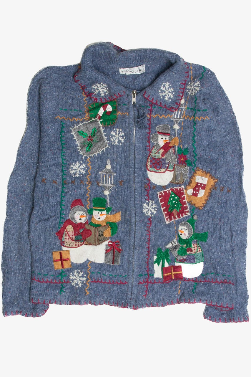 Vintage Blue Ugly Christmas Cardigan 60890