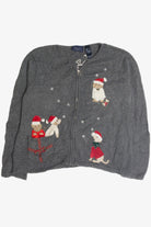Vintage Gray Ugly Christmas Cardigan 62391