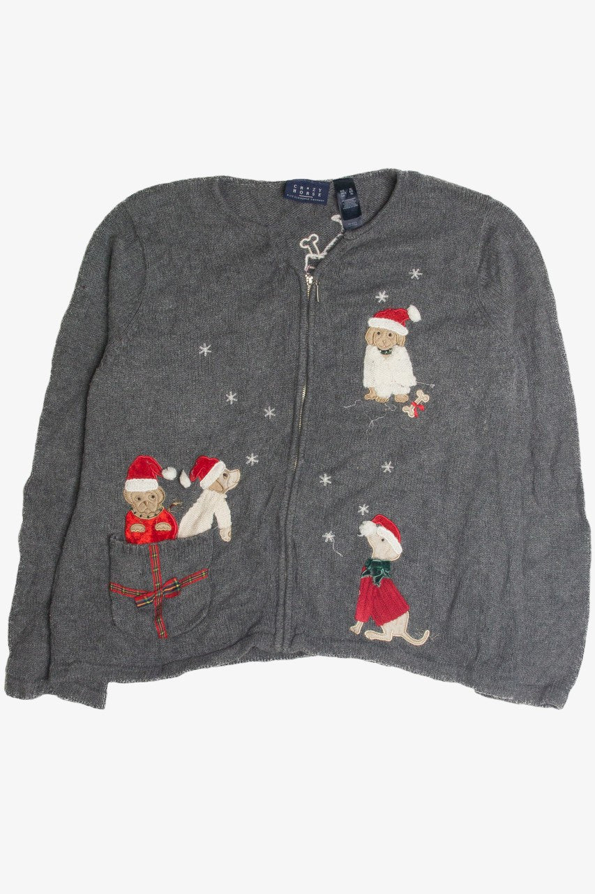 Vintage Gray Ugly Christmas Cardigan 62391