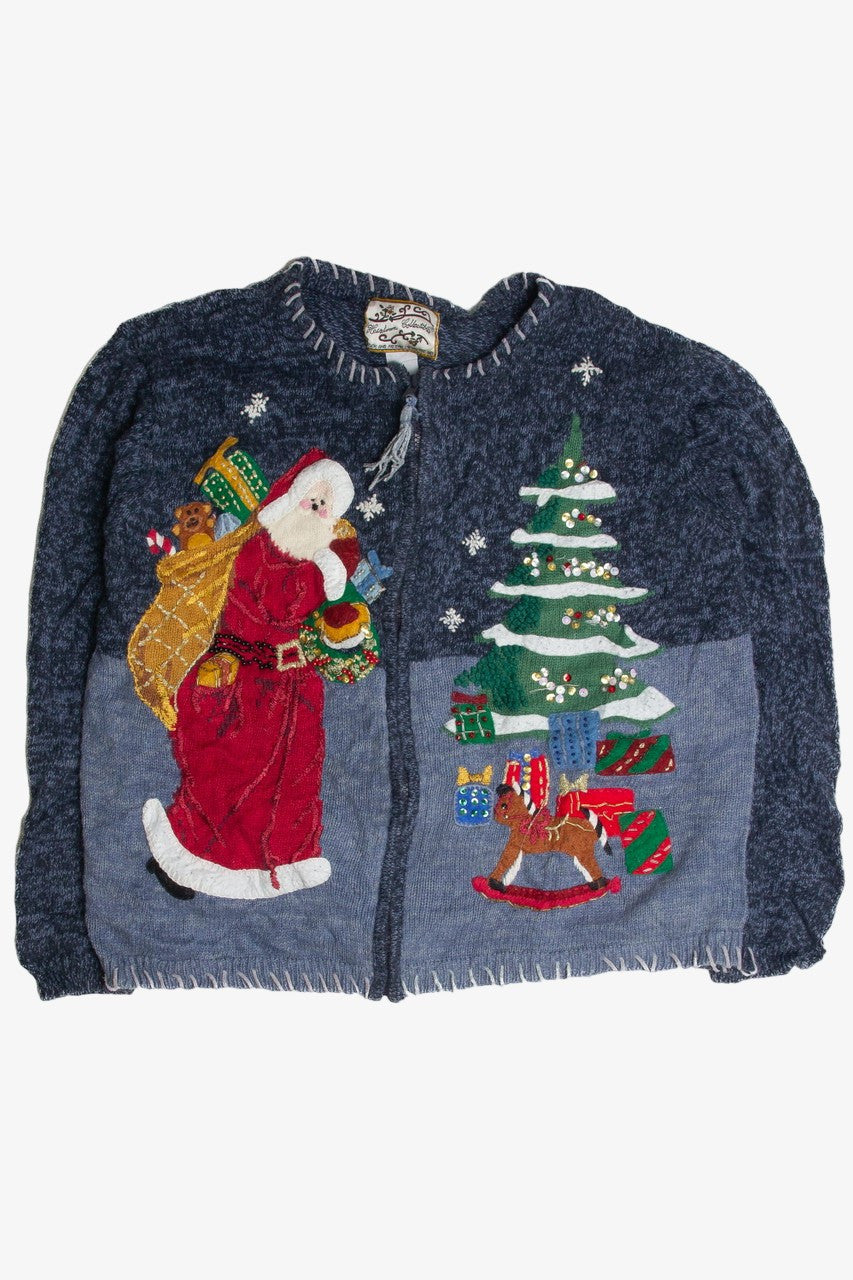 Vintage Blue Ugly Christmas Cardigan 62601