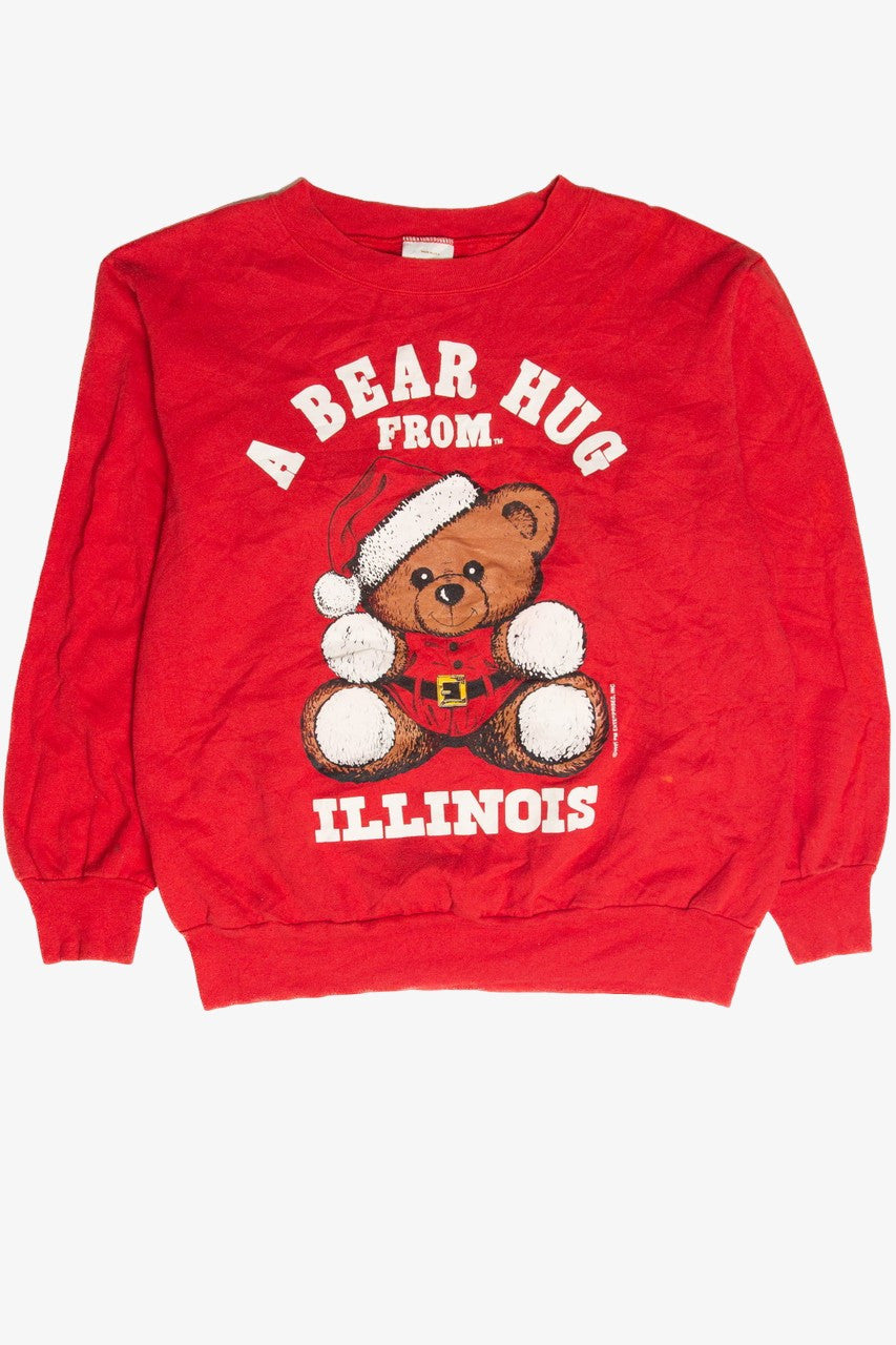 Vintage Bear Hug From Illinois Holiday Sweatshirt
