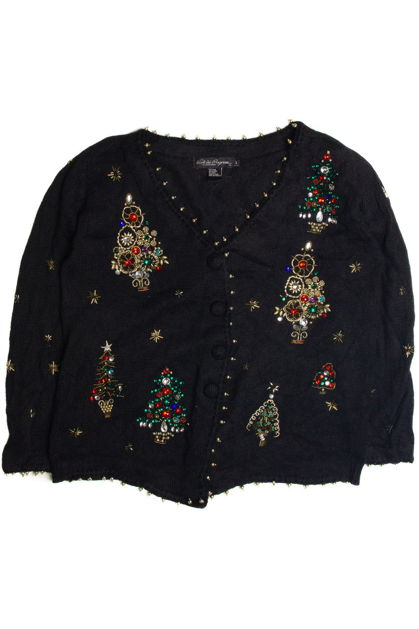 Vintage Black Ugly Christmas Cardigan 62414