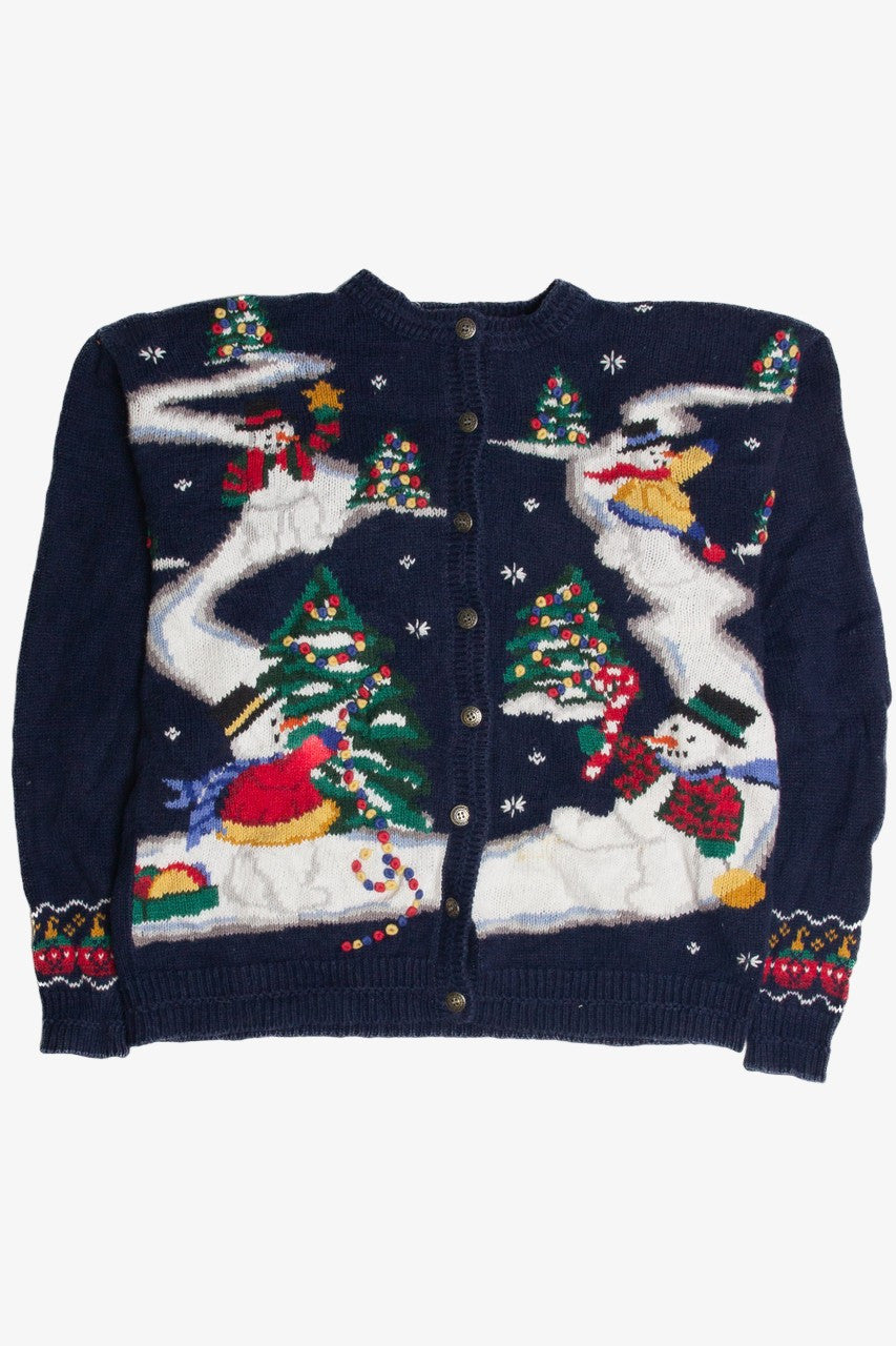 Vintage Blue Ugly Christmas Cardigan 60952