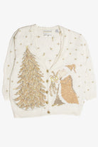 Vintage White Ugly Christmas Cardigan 62364