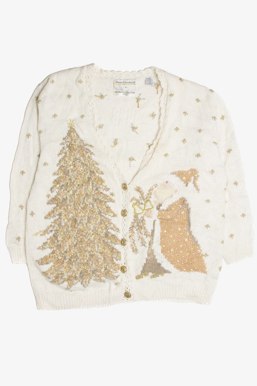 Vintage White Ugly Christmas Cardigan 62364