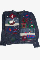 Vintage Blue Ugly Christmas Cardigan 59978