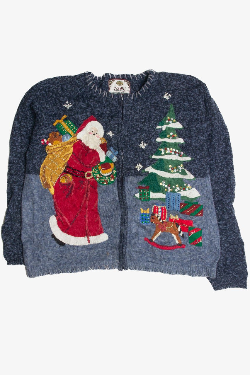 Vintage Blue Ugly Christmas Cardigan 62355