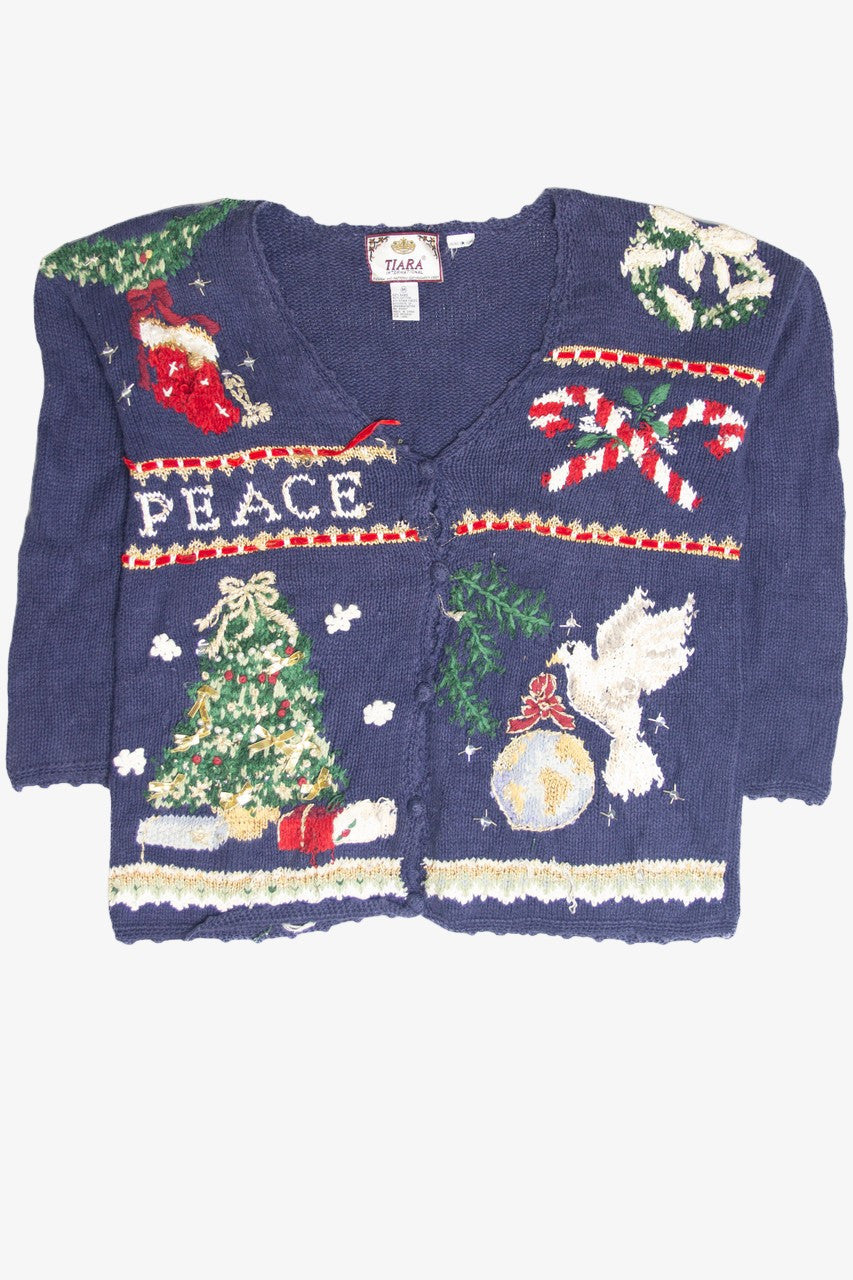 Vintage Blue Ugly Christmas Cardigan 63198