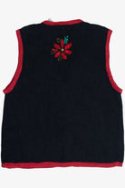 Vintage Bobbie Brooks Poinsettias Ugly Christmas Vest (1990s)