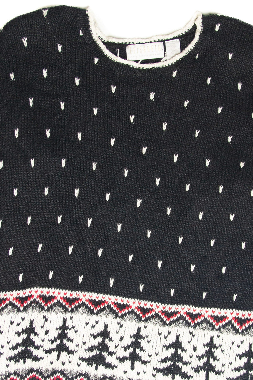 Vintage Black Liz Claiborne Holiday Pullover