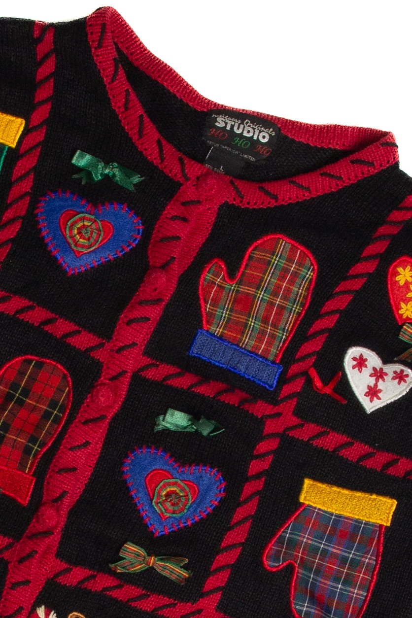Vintage Black Ugly Christmas Cardigan 59641