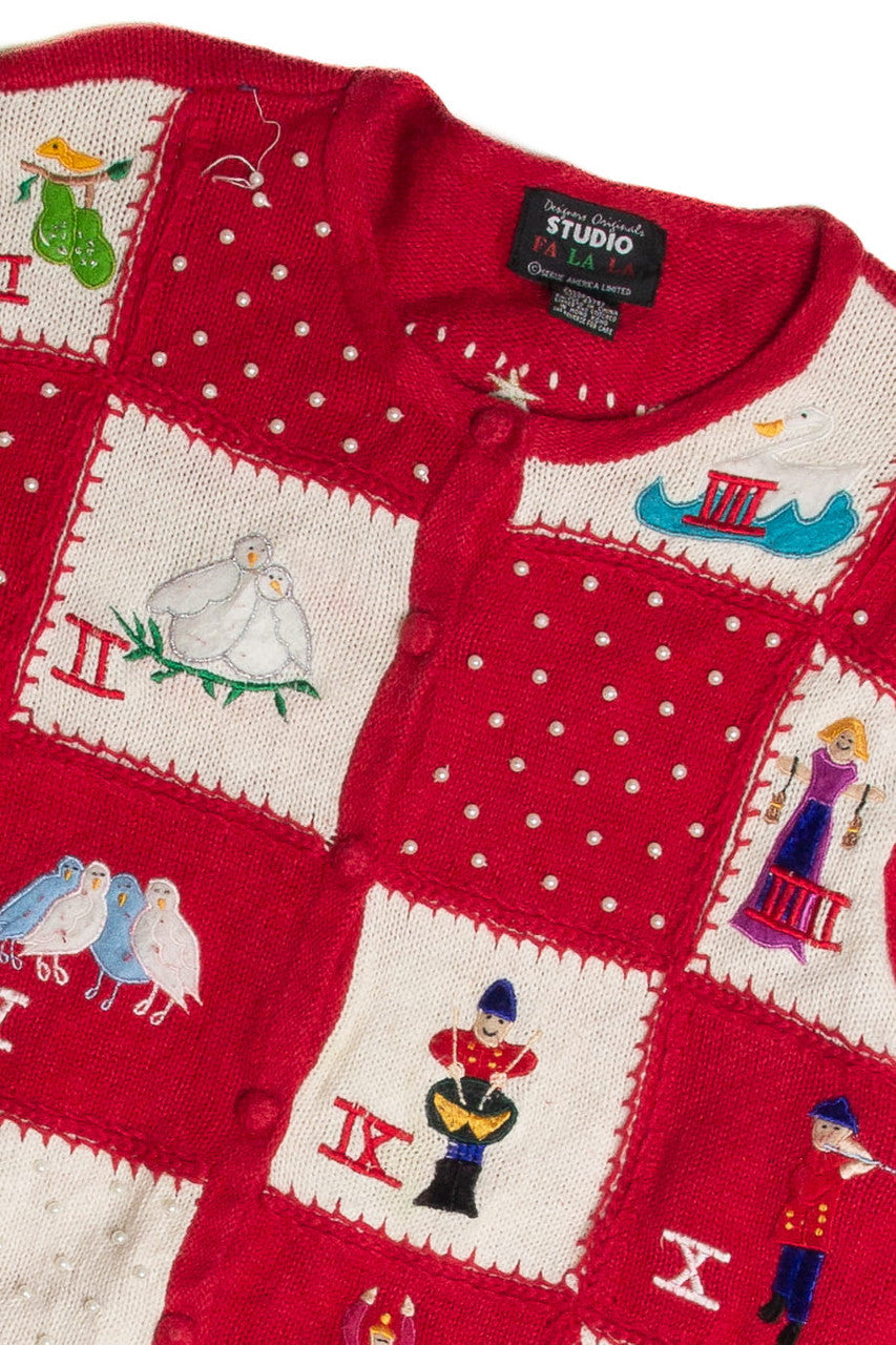 Vintage Red Ugly Christmas Cardigan 62782
