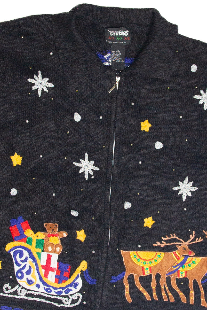 Vintage Black Ugly Christmas Cardigan 63283