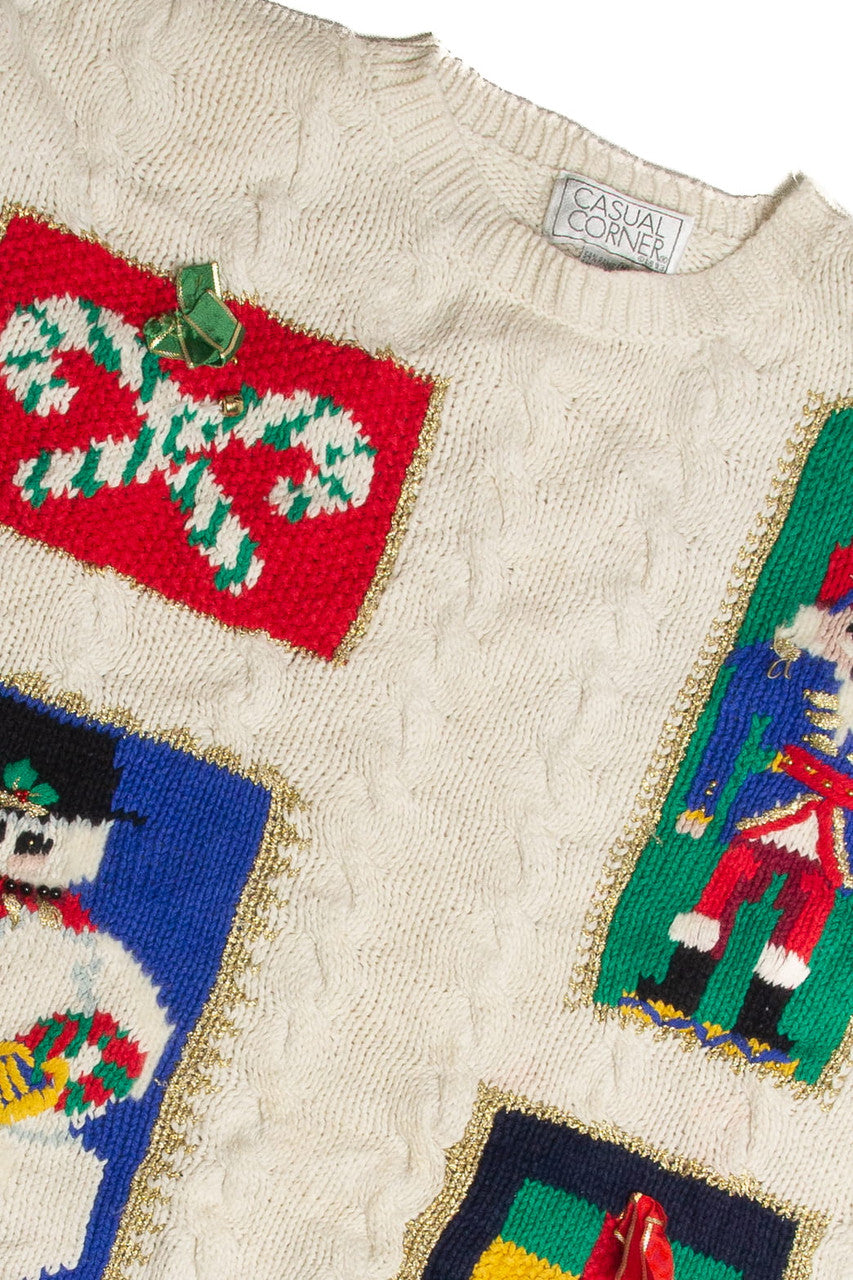 Vintage White Ugly Christmas Sweater 62861