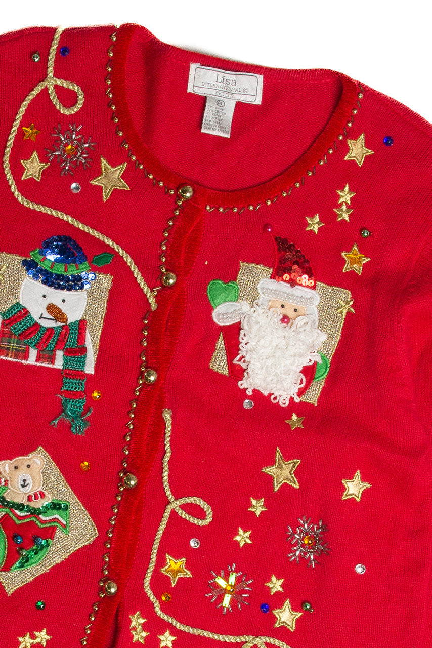 Vintage Red Ugly Christmas Cardigan 62786