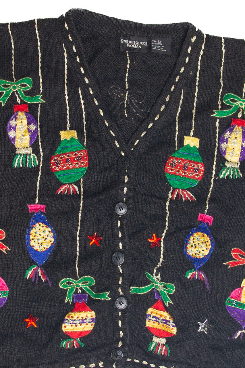 Vintage Black Ugly Christmas Cardigan 63159