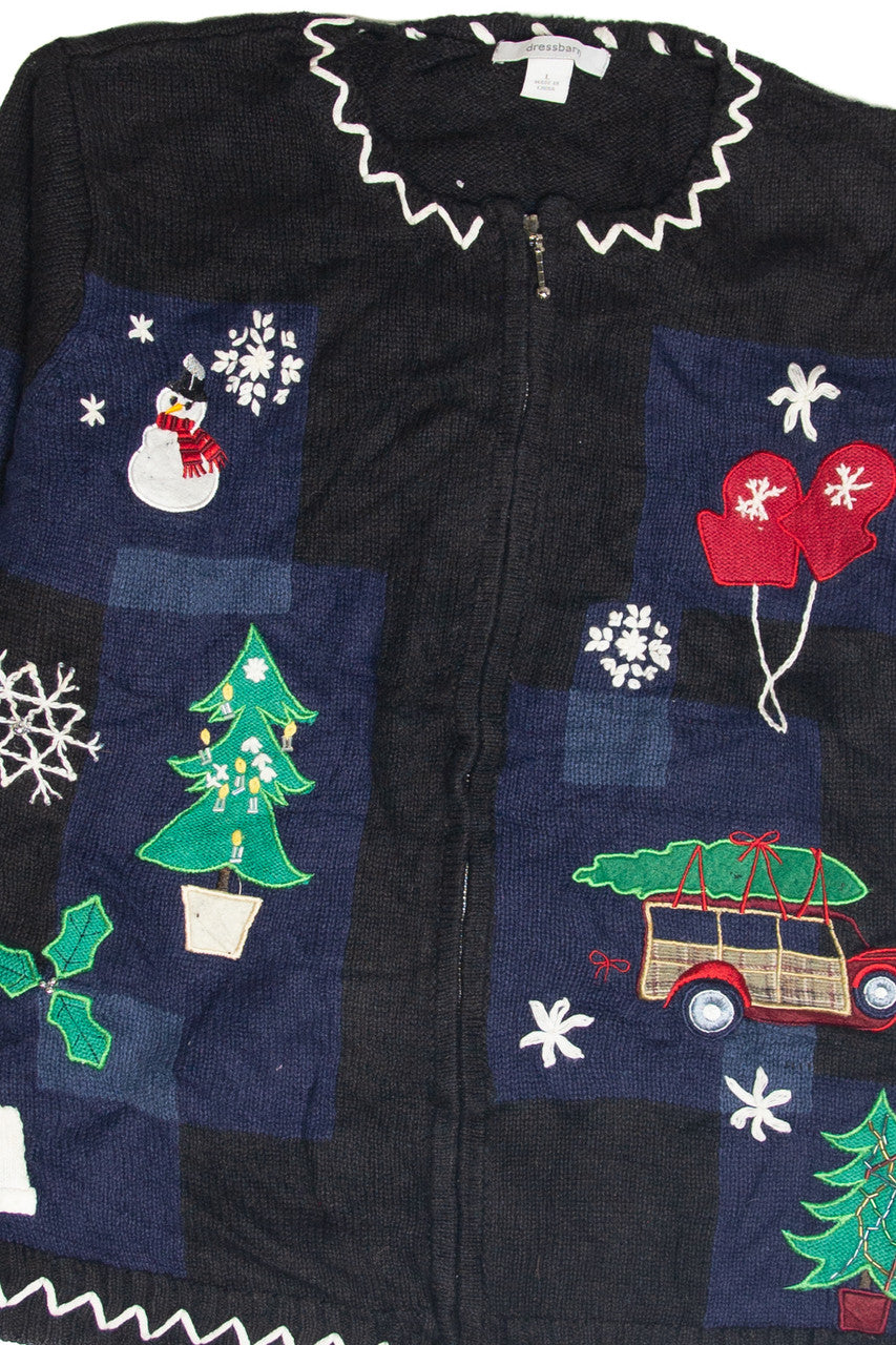 Vintage Black Ugly Christmas Cardigan 63169