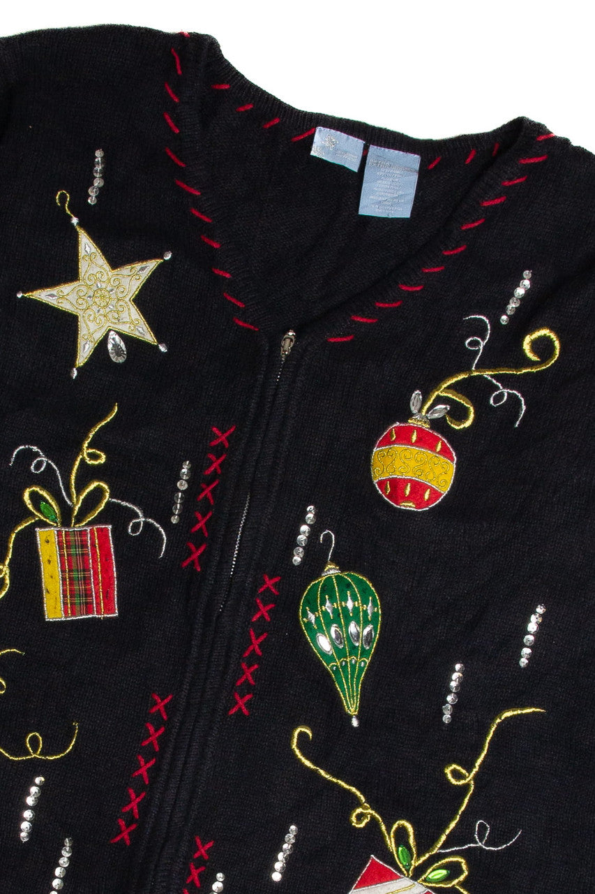 Vintage Black Ugly Christmas Cardigan 62797